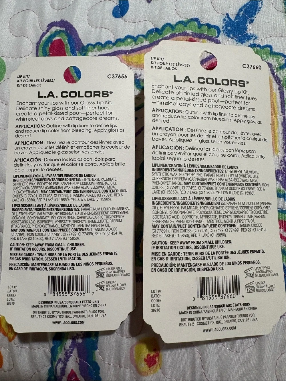 L.A. Colors Glossy Lip Kit — Bouquet Red & Dreamy Pink